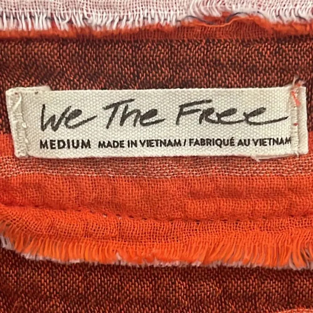 Free People Lisbon Yarn Dyed Striped Top Blouse Size Medium
